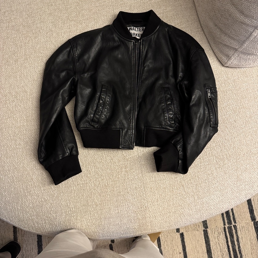 Walter Baker Black Bomber Jacket